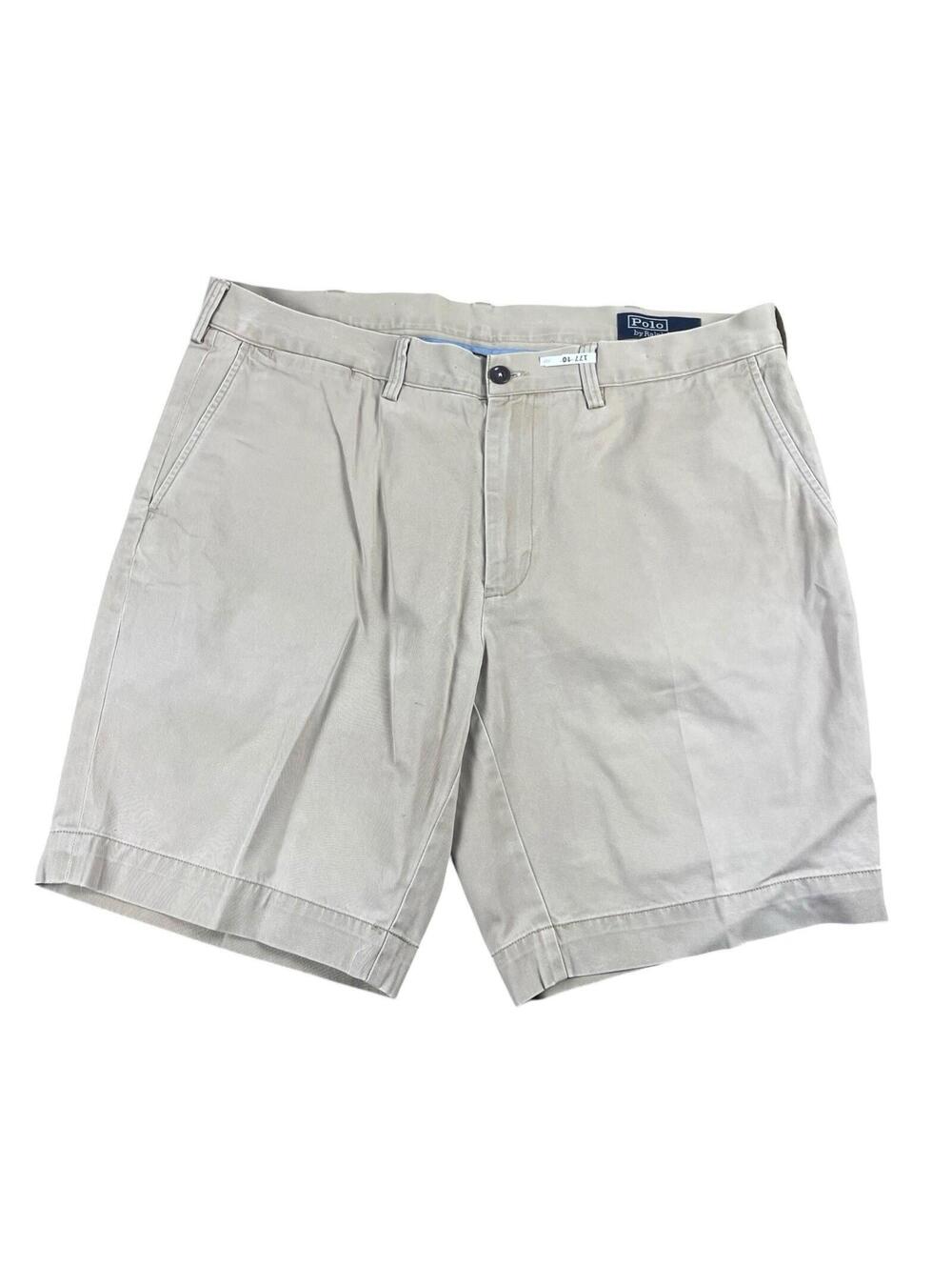 VTG Polo Ralph Lauren Shorts Mens 38 Khaki Chino Flat Front Casual Classic